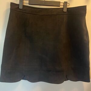 Skies Are Blue Black Suede Skirt